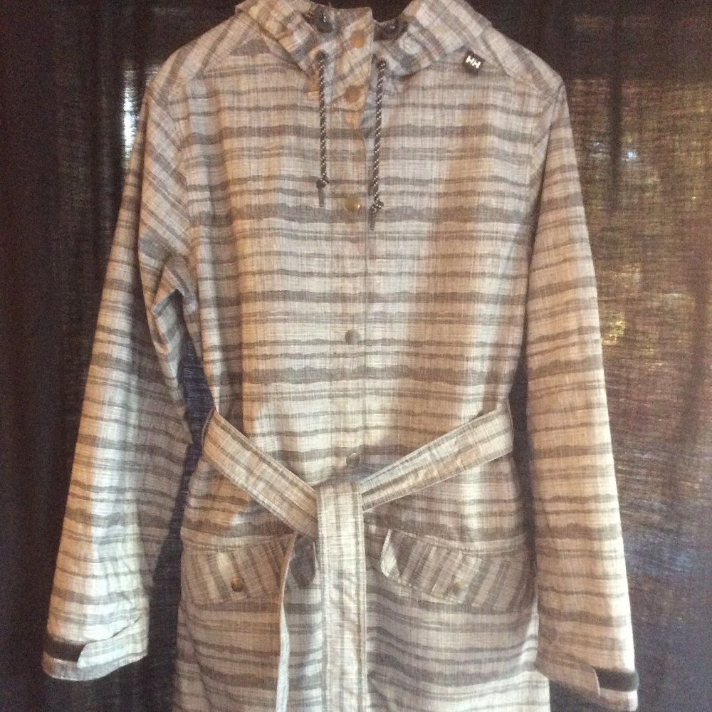 HELLY HANSON rain coat, Gray and white, Xl